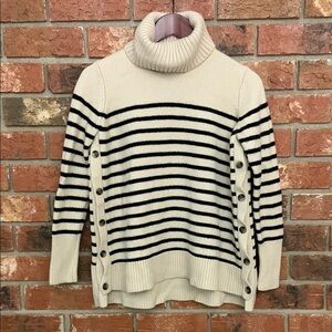 Tuckernuck Wool Turtleneck Tan Black Stripe Sophia Sweater
